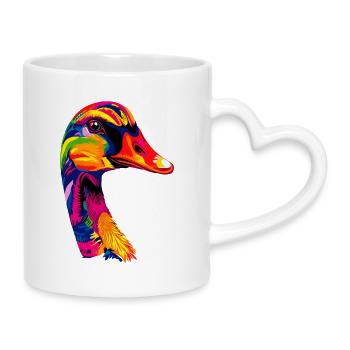 Gans Süße Gänseküken Gans Küken Ente Kleine Gänse - Tasse mit Herzhenkel - Weiß - Rechts