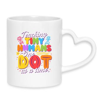 Braille teacher Braille - Mug with Heart-Shaped Handle - white - Right