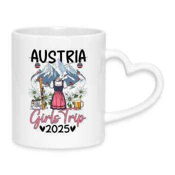 Voyage entre filles en Autriche 2025 - Mug avec anse en forme de cœur - blanc - Droite