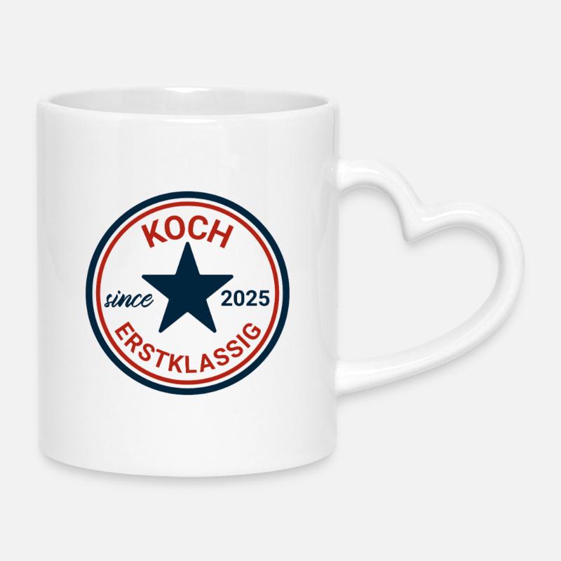 Koch Classic Retro Badge - Mug with Heart-Shaped Handle - white