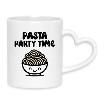 Pasta party time - Mug with Heart-Shaped Handle - white - Right