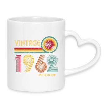 Retro 1970s Vibe Design - Mug with Heart-Shaped Handle - white - Right