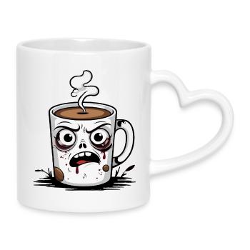 Zombie Coffee Mug - Mug with Heart-Shaped Handle - white - Right