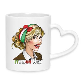 WOMAN ITALY ITALIAN GIRL - Mug with Heart-Shaped Handle - white - Right
