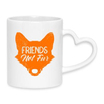 Tierschutz FRIENDS NOT FUR Lustiges - Tasse mit Herzhenkel - Weiß - Rechts