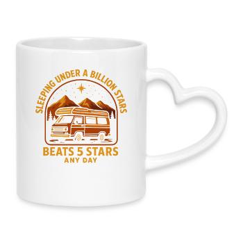 Schlafen Unter Einer Milliarde Sternen Van Camping - Tasse mit Herzhenkel - Weiß - Rechts
