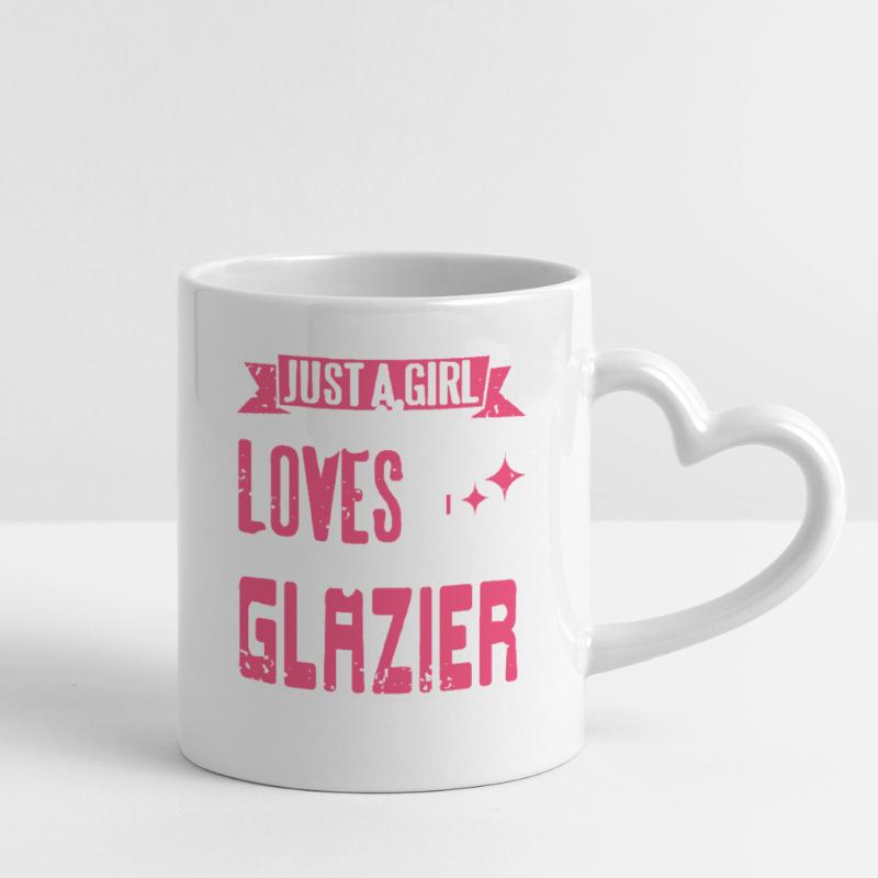 Glazier Sarcasm Level Based On Workplace Dumb Tasse mit Herzhenkel