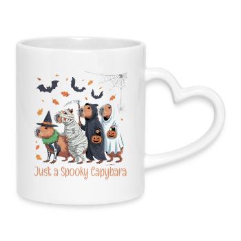 Capybara Halloween Kostüm - Tasse mit Herzhenkel - Weiß - Rechts
