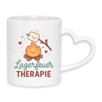 Thérapie par le feu de camp Camping Aventure Camper Nature - Mug avec anse en forme de cœur - blanc - Droite