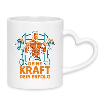Forte forme physique motivation pression chemise bodybuilder - Mug avec anse en forme de cœur - blanc - Droite