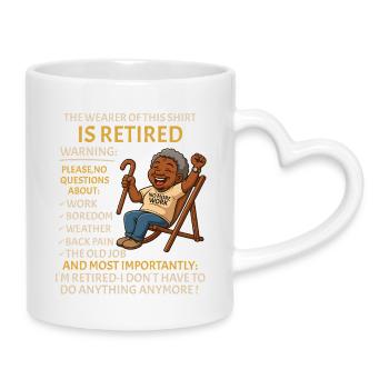 Retirement for Men women – Retired Rente - Mug with Heart-Shaped Handle - white - Right