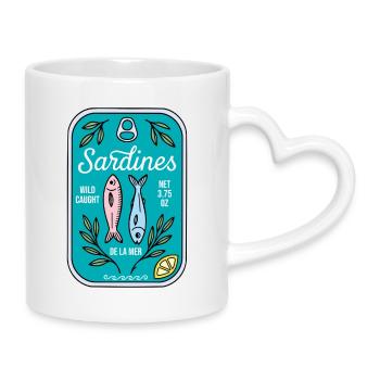 Sardines - Mug with Heart-Shaped Handle - white - Right