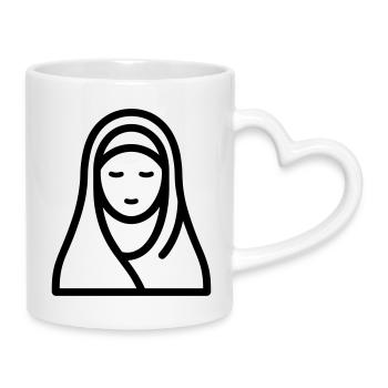 Muslimische Frau - Tasse mit Herzhenkel - Weiß - Rechts