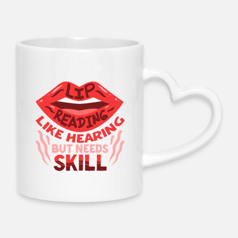 Deaf Deaf Hearing Impairment - Mug with Heart-Shaped Handle - white