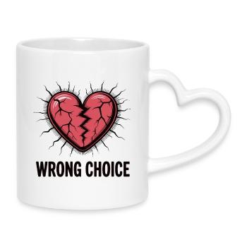 Cœur fissuré : mauvais choix - Mug avec anse en forme de cœur - blanc - Droite
