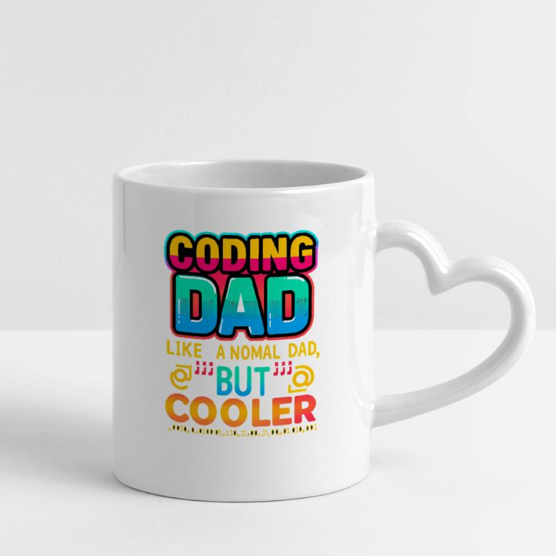 Codage Papa Cooler, Programmeur Mug avec anse en forme de cœur