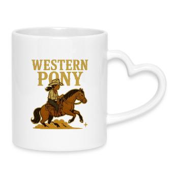 Western Pony Rider - Mug with Heart-Shaped Handle - white - Right
