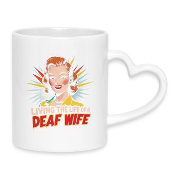 Deaf Deaf Hearing Impairment - Mug with Heart-Shaped Handle - white - Right