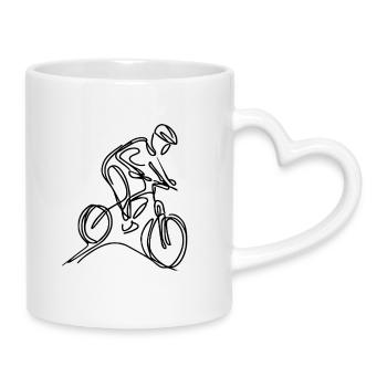 Mountain bikers - Mug with Heart-Shaped Handle - white - Right