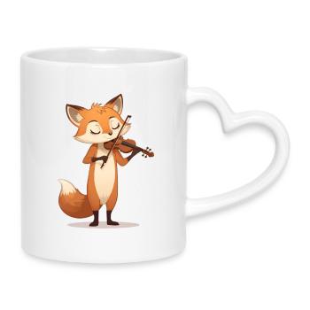 Sanfter Fuchs Violine - Tasse mit Herzhenkel - Weiß - Rechts