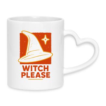 Hexe bitte Halloween Kostüm Lustiger Spruch - Tasse mit Herzhenkel - Weiß - Rechts
