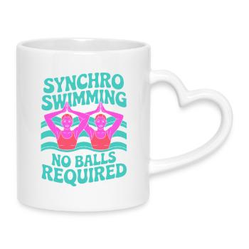 Synchronschwimmen Kunstschwimmen Wassersport - Tasse mit Herzhenkel - Weiß - Rechts