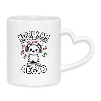 K-Pop Maman Drôle Corée Musique Aegyo - Mug avec anse en forme de cœur - blanc - Droite