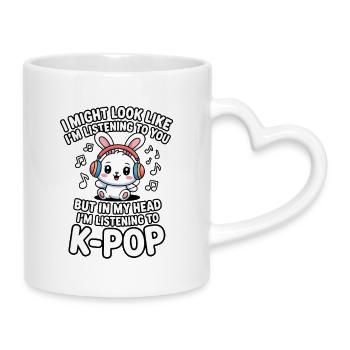 K-Pop Drôle Corée Musique Anime - Mug avec anse en forme de cœur - blanc - Droite