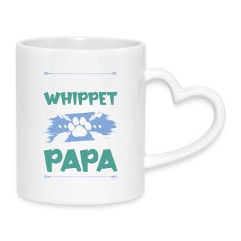 whippet dogs dad - Mug with Heart-Shaped Handle - white - Right