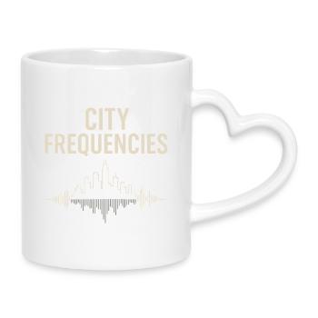 City Frequencies – Urban Vibes Design - Tasse mit Herzhenkel - Weiß - Rechts
