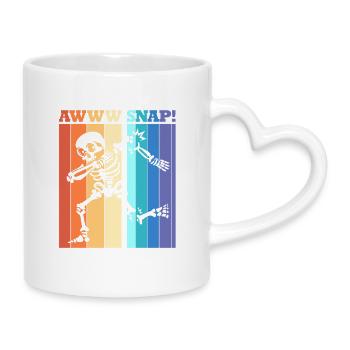 Fracture du bras Fracture osseuse du squelette d’Halloween - Mug avec anse en forme de cœur - blanc - Droite