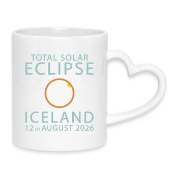 Total Solar Eclipse 2026 Totality August 12 - Mug with Heart-Shaped Handle - white - Right