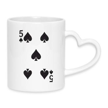 Cartes à jouer Silhouettes Motif 5 Pique - Mug avec anse en forme de cœur - blanc - Droite