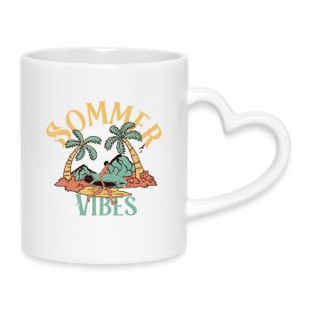 Summer Vibes - Tasse mit Herzhenkel - Weiß - Rechts