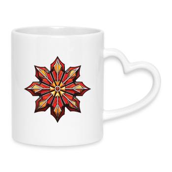 Frost Symbol Schnee Stern Winter - Tasse mit Herzhenkel - Weiß - Rechts