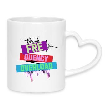 Frequency Overload – Rave & Festival Design - Tasse mit Herzhenkel - Weiß - Rechts