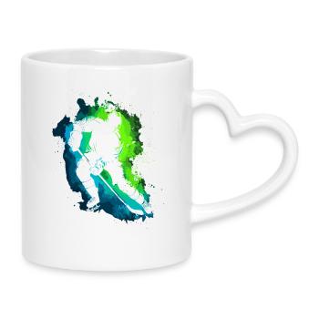 Eishockey Eishockeyspieler Mann - Mug with Heart-Shaped Handle - white - Right