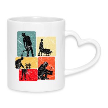 Hobby Gardener Allotment Gardening Gift - Mug with Heart-Shaped Handle - white - Right