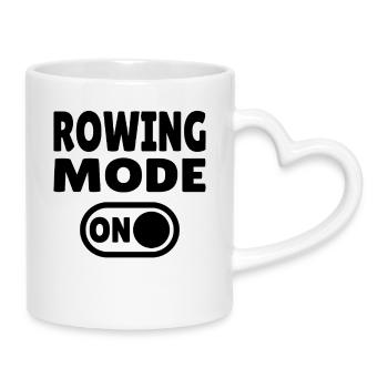 Rowing Mode ON - Rudern - Tasse mit Herzhenkel - Weiß - Rechts