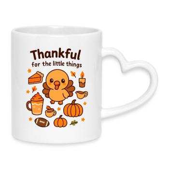 Cute Turkey Thanksgiving Parade - Mug with Heart-Shaped Handle - white - Right