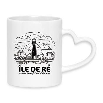 Gift Ile de Ré Souvenir Strände Charente-Maritime - Tasse mit Herzhenkel - Weiß - Rechts
