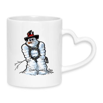 1421-michel-in-snow - Mug with Heart-Shaped Handle - white - Right