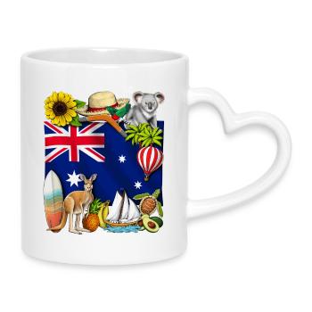 Australia - Mug with Heart-Shaped Handle - white - Right