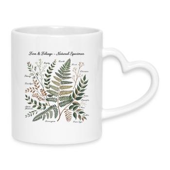 Botanische Kunst - Tasse mit Herzhenkel - Weiß - Rechts