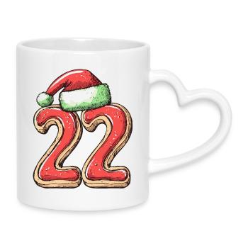 Biscuit de Noël à 22 chiffres - Mug avec anse en forme de cœur - blanc - Droite