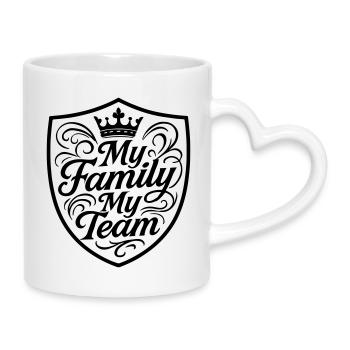 Famille Mon équipe Armoiries - Mug avec anse en forme de cœur - blanc - Droite