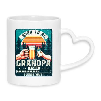 Werdender Opa loading zukünftiger Großvater - Tasse mit Herzhenkel - Weiß - Rechts