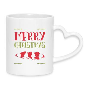 Merry Christmas - Mug with Heart-Shaped Handle - white - Right