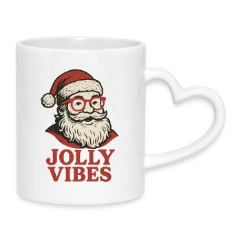 Santa Jolly Vibes Weihnachtsspaß - Tasse mit Herzhenkel - Weiß - Rechts