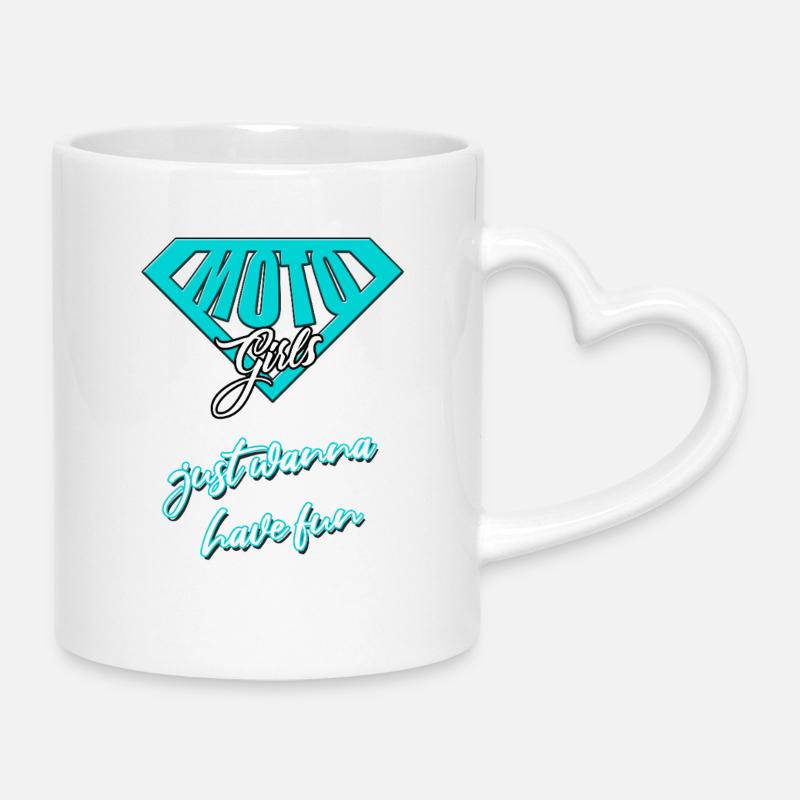 Motocross - Tasse mit Herzhenkel - Weiß